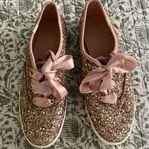 Keds Pink and Gold Glitter Shoes
